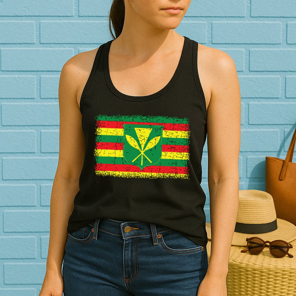 Kanaka Maoli Hawaiian Flag Pride Distressed Sovereign Gifts Womens Tank Top
