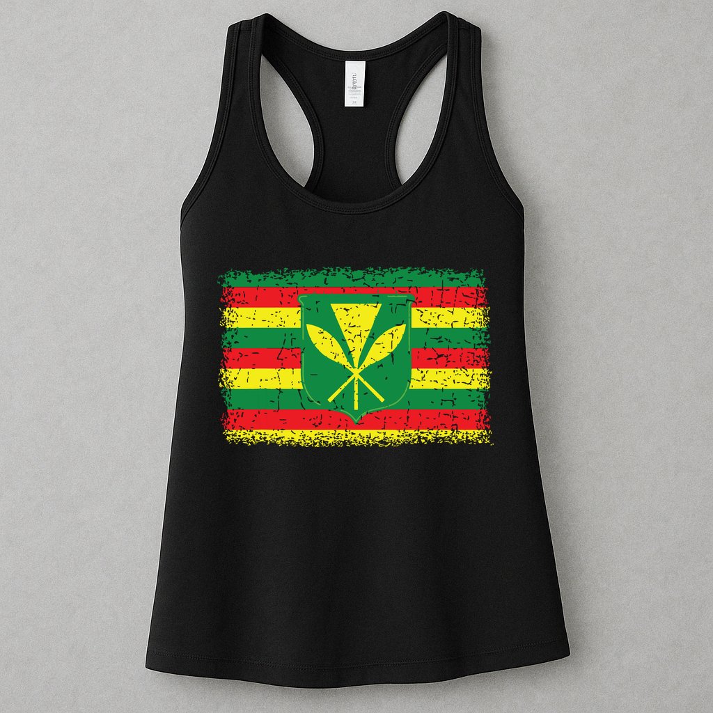 Kanaka Maoli Hawaiian Flag Pride Distressed Sovereign Gifts Womens Tank Top