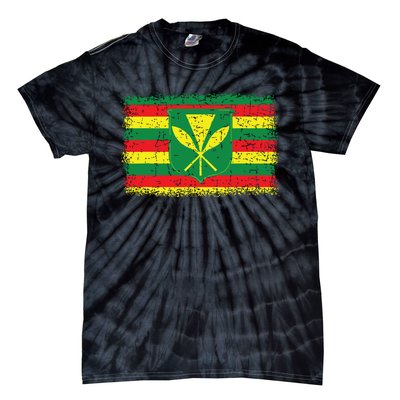 Kanaka Maoli Hawaiian Flag Pride Distressed Sovereign Gifts Tie-Dye T-Shirt