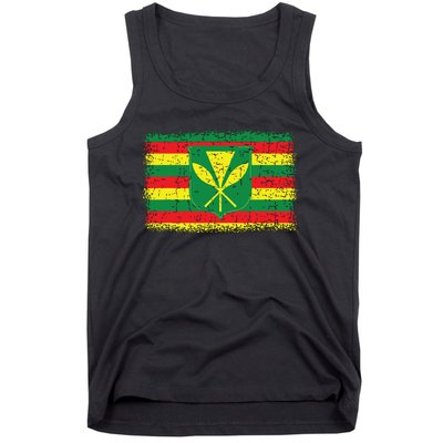 Kanaka Maoli Hawaiian Flag Pride Distressed Sovereign Gifts Tank Top