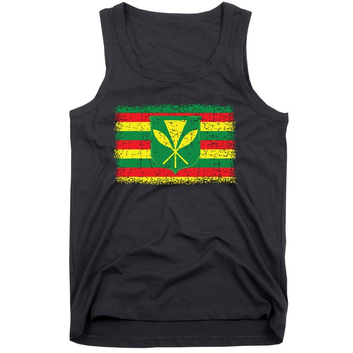 Kanaka Maoli Hawaiian Flag Pride Distressed Sovereign Gifts Tank Top