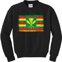 Kanaka Maoli Hawaiian Flag Pride Distressed Sovereign Gifts Kids Sweatshirt