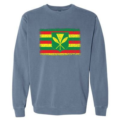 Kanaka Maoli Hawaiian Flag Pride Distressed Sovereign Gifts Garment-Dyed Sweatshirt