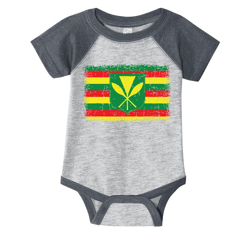 Kanaka Maoli Hawaiian Flag Pride Distressed Sovereign Gifts Infant Baby Jersey Bodysuit