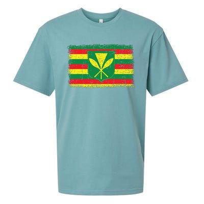 Kanaka Maoli Hawaiian Flag Pride Distressed Sovereign Gifts Sueded Cloud Jersey T-Shirt