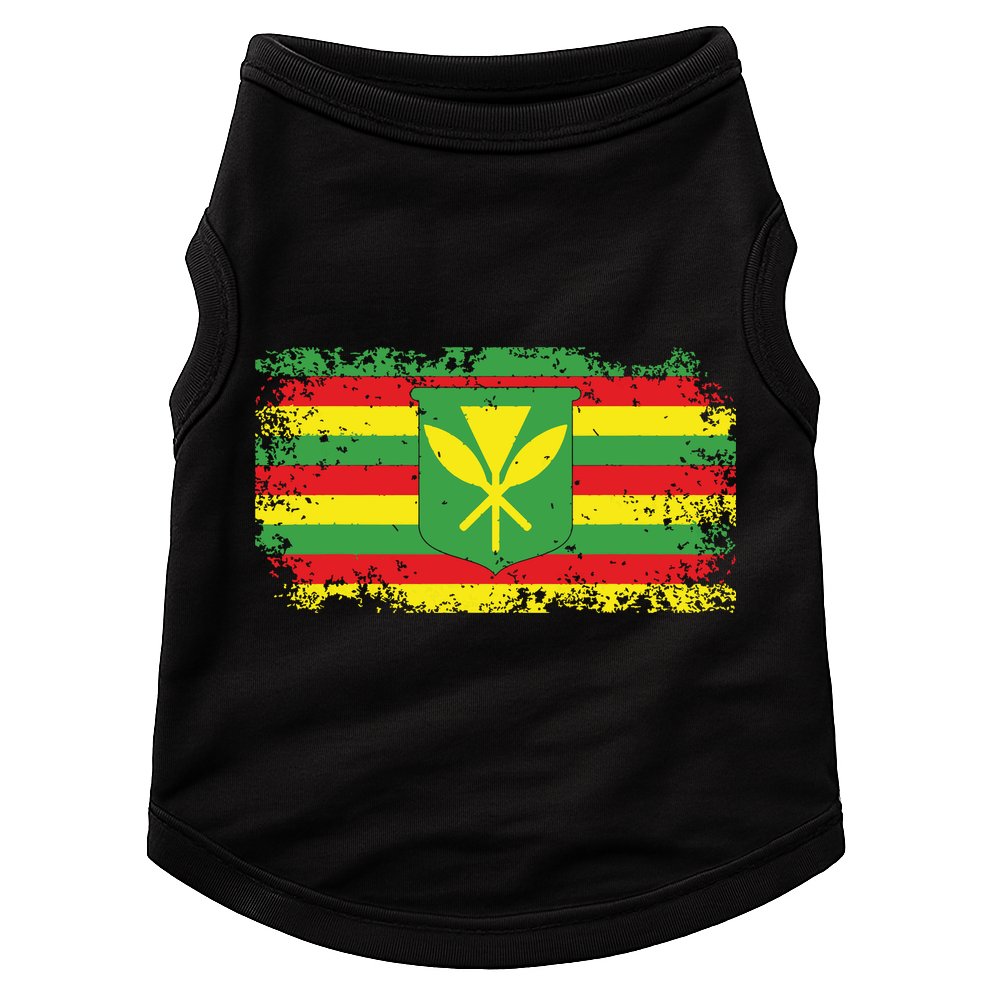 Kanaka Maoli Hawaiian Flag Pride Distressed Sovereign Gifts Doggie Tank