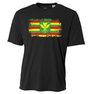 Kanaka Maoli Hawaiian Flag Pride Distressed Sovereign Gifts Cooling Performance Crew T-Shirt