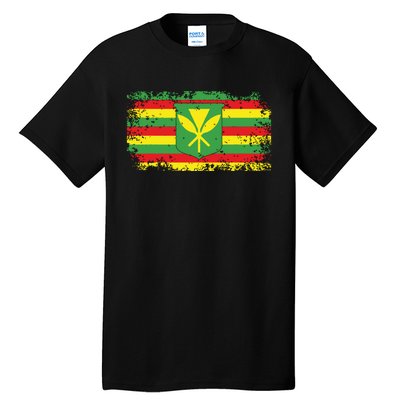 Kanaka Maoli Hawaiian Flag Pride Distressed Sovereign Gifts Tall T-Shirt