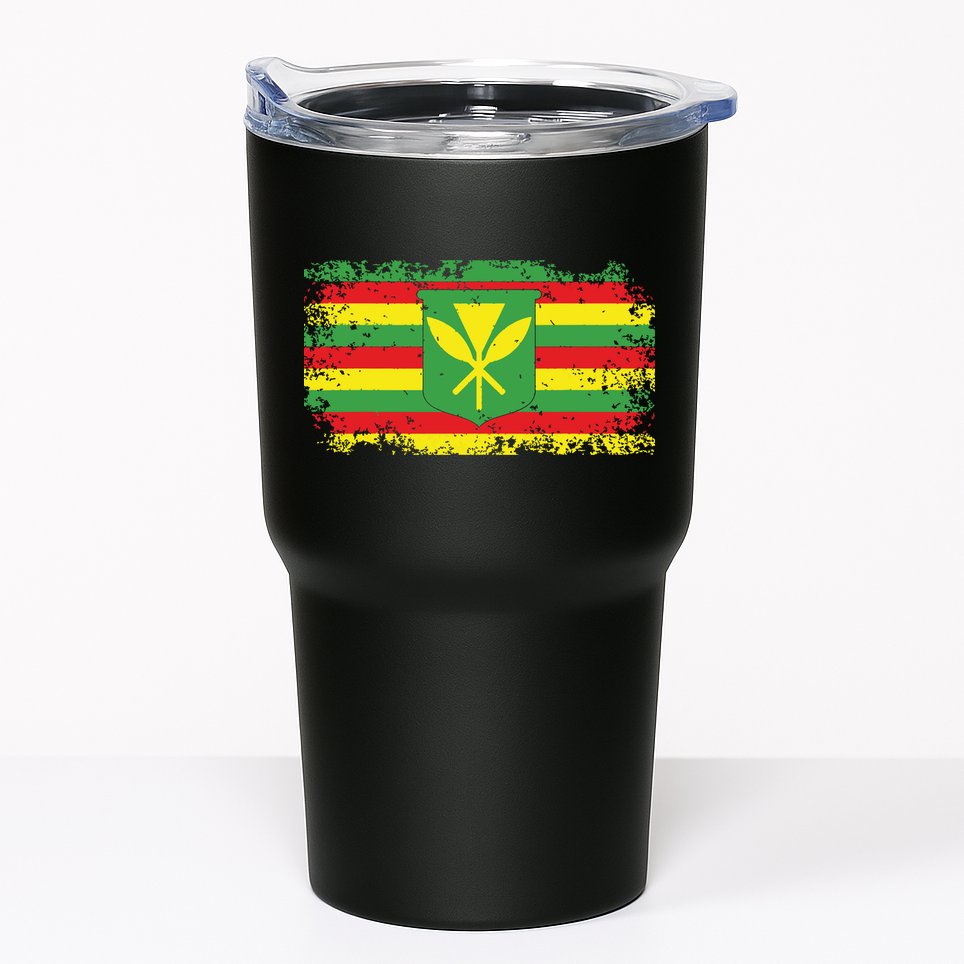 Kanaka Maoli Hawaiian Flag Pride Distressed Sovereign Gifts Tumbler