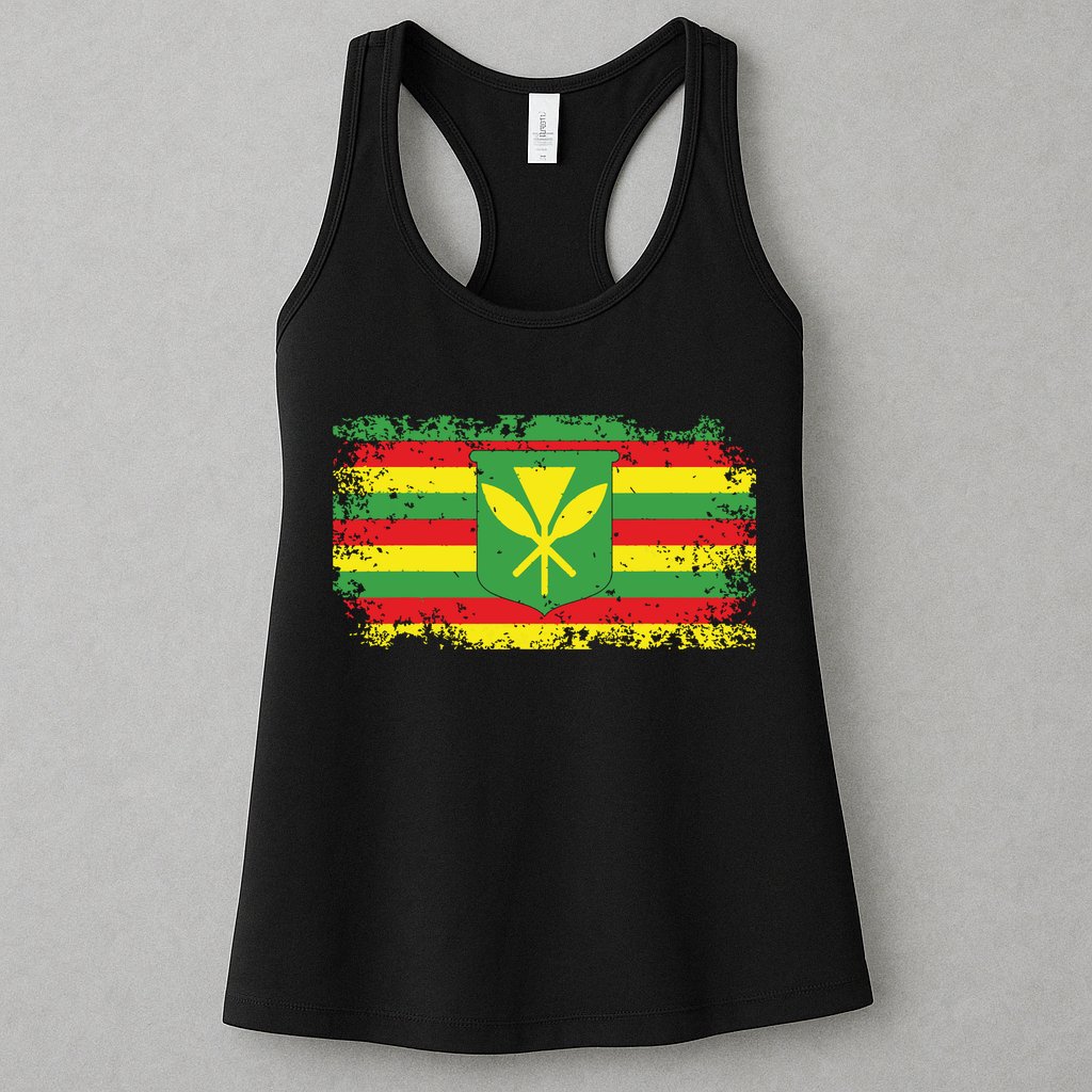 Kanaka Maoli Hawaiian Flag Pride Distressed Sovereign Gifts Womens Tank Top