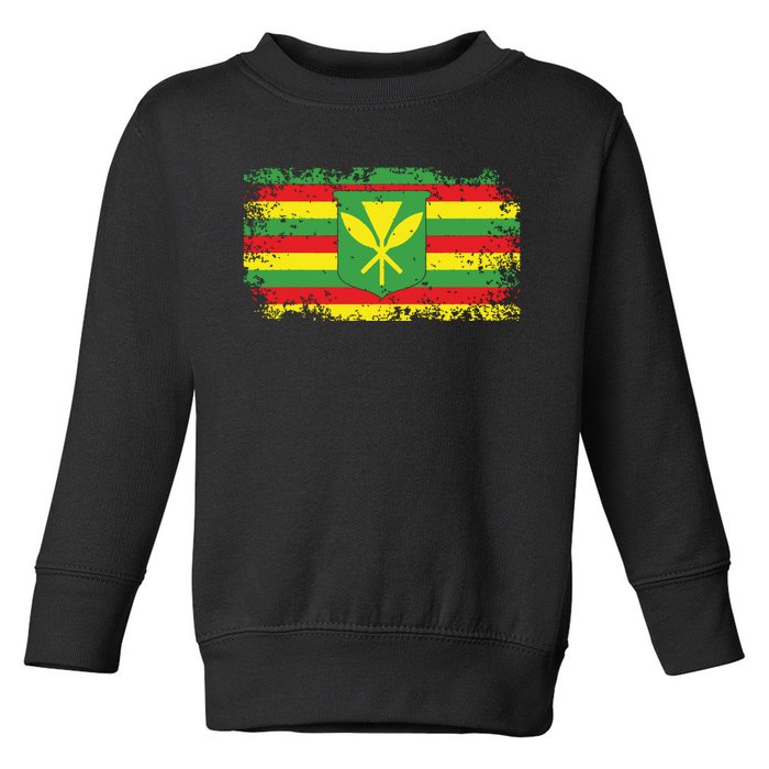 Kanaka Maoli Hawaiian Flag Pride Distressed Sovereign Gifts Toddler Sweatshirt