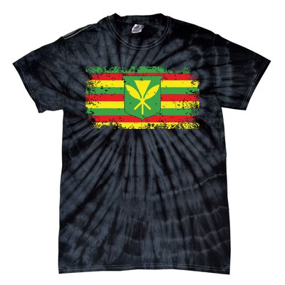 Kanaka Maoli Hawaiian Flag Pride Distressed Sovereign Gifts Tie-Dye T-Shirt