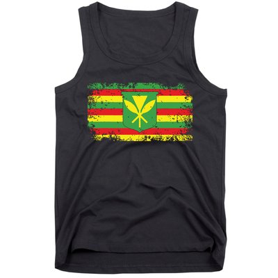 Kanaka Maoli Hawaiian Flag Pride Distressed Sovereign Gifts Tank Top