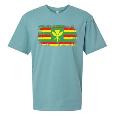 Kanaka Maoli Hawaiian Flag Pride Distressed Sovereign Gifts Sueded Cloud Jersey T-Shirt