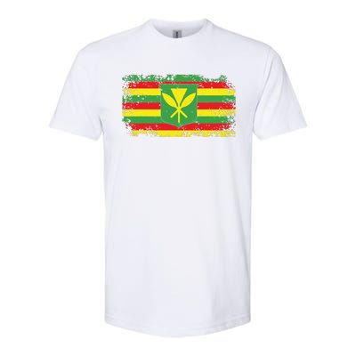 Kanaka Maoli Hawaiian Flag Pride Distressed Sovereign Gifts Softstyle CVC T-Shirt