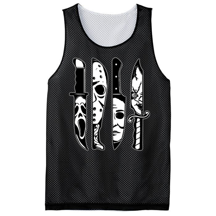 Knives Machete Horror Movies Halloween Mesh Reversible Basketball Jersey Tank