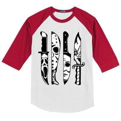 Knives Machete Horror Movies Halloween Kids Colorblock Raglan Jersey