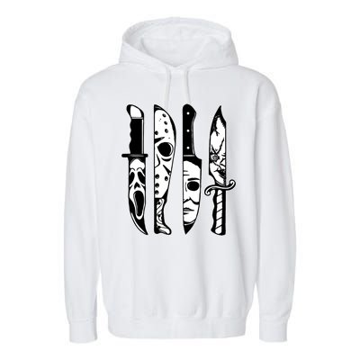 Knives Machete Horror Movies Halloween Garment-Dyed Fleece Hoodie