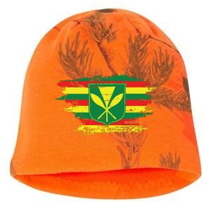 Kanaka Maoli Hawaiian Flag Pride Distressed Sovereign Gifts Kati - Camo Knit Beanie