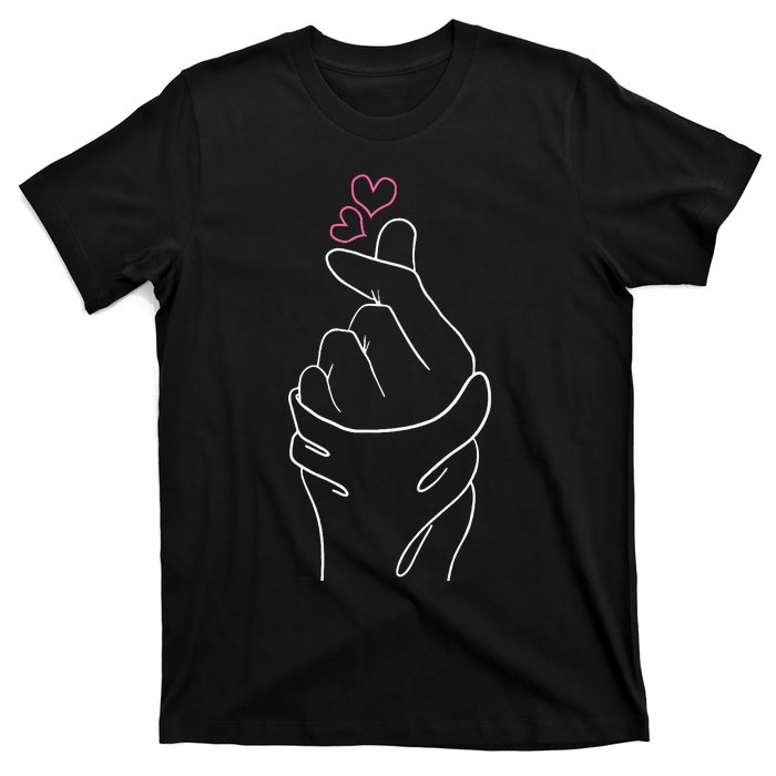 Kpop Merch Hand Symbol Heart Kdrama Korean Pop Music T-Shirt