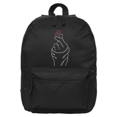 Kpop Merch Hand Symbol Heart Kdrama Korean Pop Music 16 in Basic Backpack