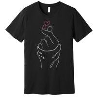 Kpop Merch Hand Symbol Heart Kdrama Korean Pop Music Premium T-Shirt