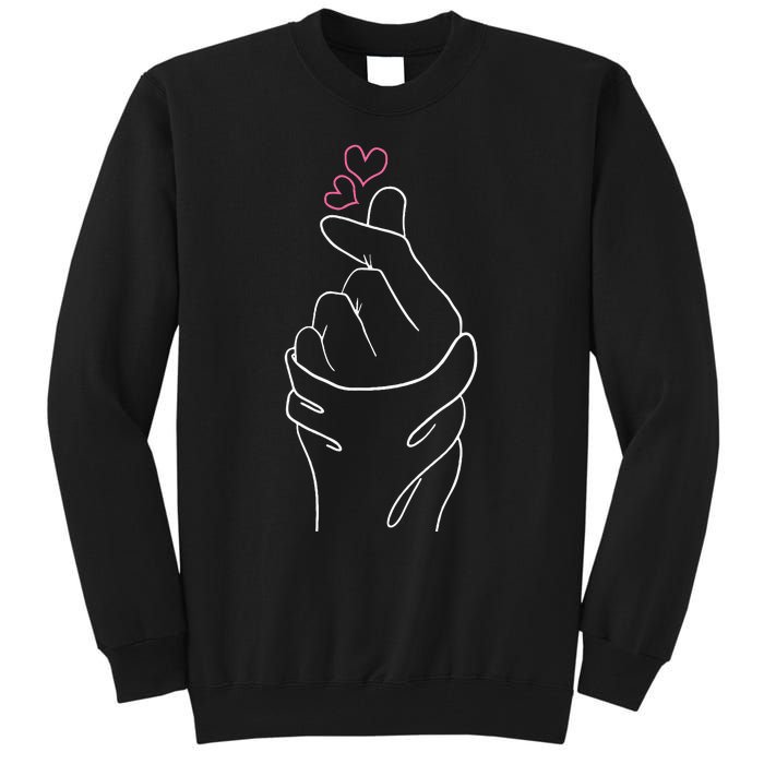 Kpop Merch Hand Symbol Heart Kdrama Korean Pop Music Tall Sweatshirt