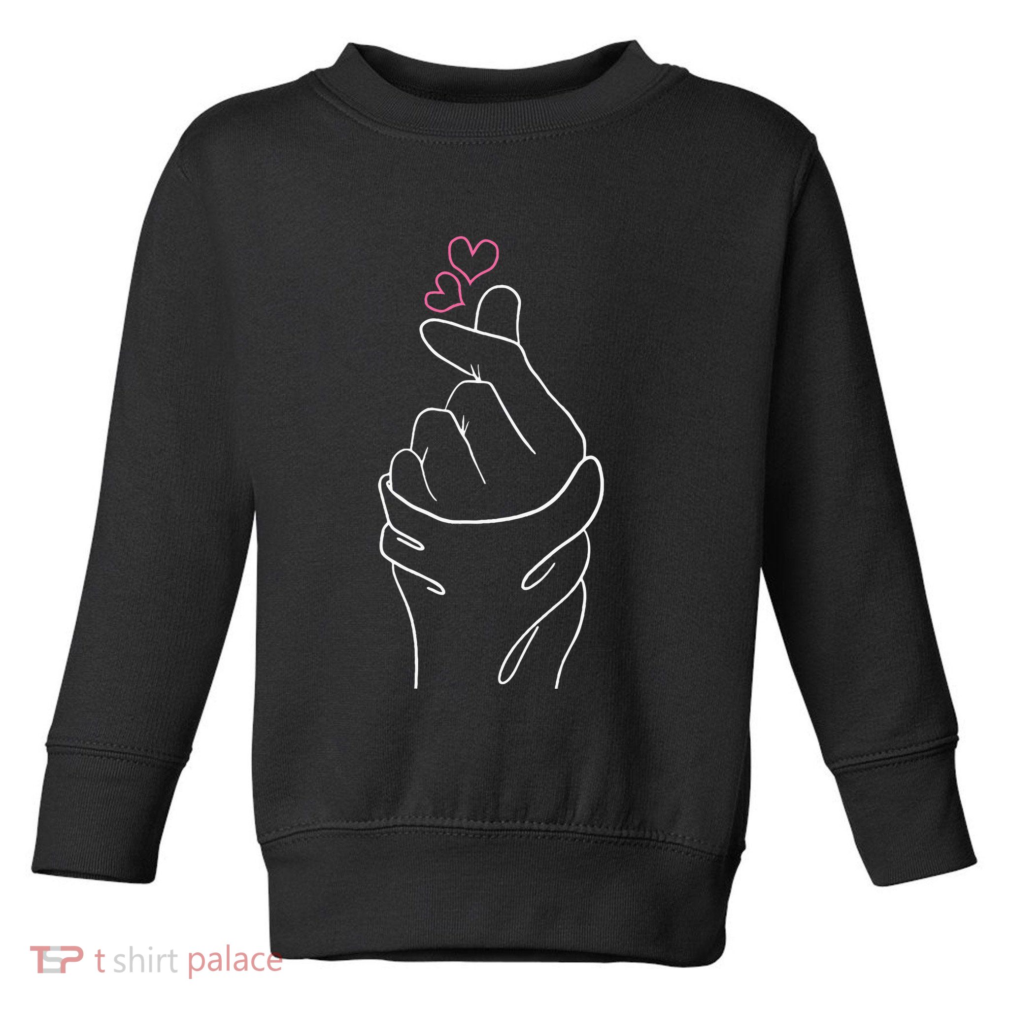 Kpop Merch Hand Symbol Heart Kdrama Korean Pop Music Toddler Sweatshirt