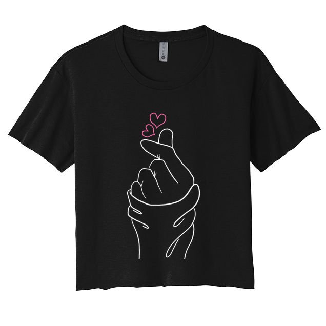 Kpop Merch Hand Symbol Heart Kdrama Korean Pop Music Crop Top