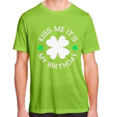 Kiss Me It's My Birthday St Patricks Day Adult ChromaSoft Performance T-Shirt