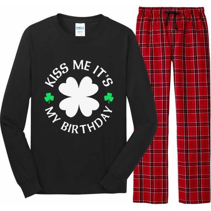 Kiss Me It's My Birthday St Patricks Day Long Sleeve Pajama Set