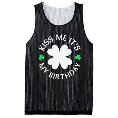 Kiss Me It's My Birthday St Patricks Day Mesh Reversible Basketball Jersey Tank