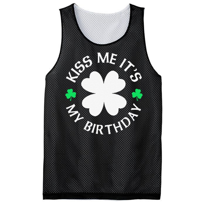 Kiss Me It's My Birthday St Patricks Day Mesh Reversible Basketball Jersey Tank