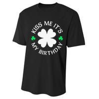 Kiss Me It's My Birthday St Patricks Day Performance Sprint T-Shirt