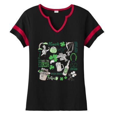 Kiss Me I'm Irish Ladies Halftime Notch Neck Tee