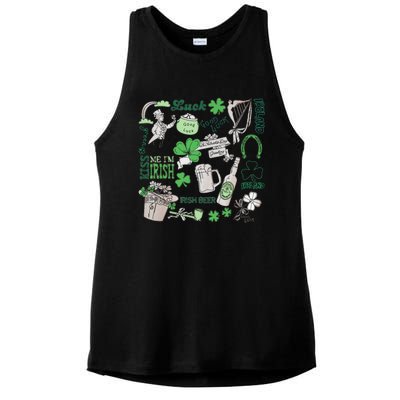 Kiss Me I'm Irish Ladies PosiCharge Tri-Blend Wicking Tank