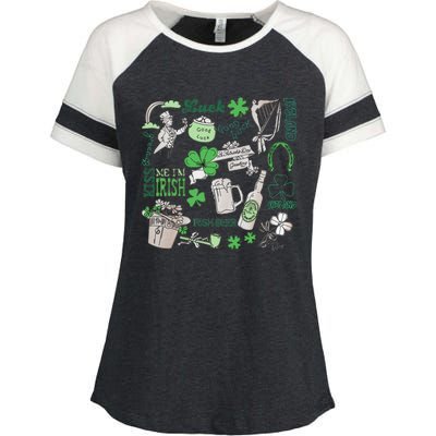 Kiss Me I'm Irish Enza Ladies Jersey Colorblock Tee