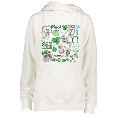 Kiss Me I'm Irish Womens Funnel Neck Pullover Hood