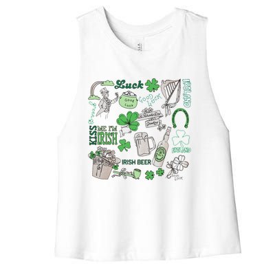 Kiss Me I'm Irish Women's Racerback Cropped Tank