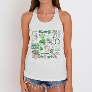 Kiss Me I'm Irish Women's Knotted Racerback Tank