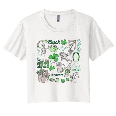 Kiss Me I'm Irish Women's Crop Top Tee