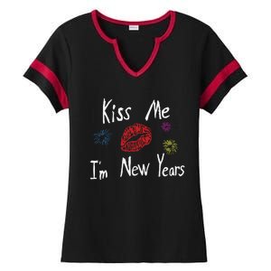 Kiss Me I’M New Years 2024 Ladies Halftime Notch Neck Tee