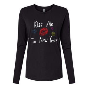 Kiss Me I’M New Years 2024 Womens Cotton Relaxed Long Sleeve T-Shirt