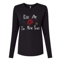 Kiss Me I’M New Years 2024 Womens Cotton Relaxed Long Sleeve T-Shirt