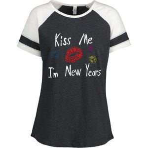 Kiss Me I’M New Years 2024 Enza Ladies Jersey Colorblock Tee