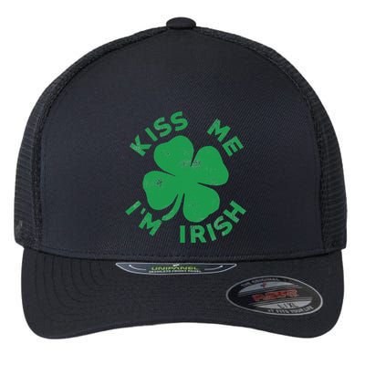 Kiss Me I'm Irish Funny Saint Patrick Day Flexfit Unipanel Trucker Cap