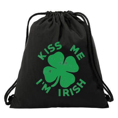 Kiss Me I'm Irish Funny Saint Patrick Day Drawstring Bag
