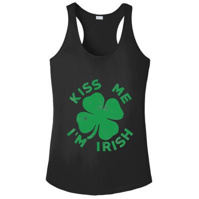 Kiss Me I'm Irish Funny Saint Patrick Day Ladies PosiCharge Competitor Racerback Tank