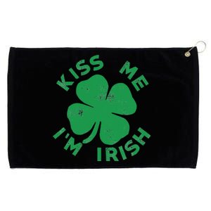 Kiss Me I'm Irish Funny Saint Patrick Day Grommeted Golf Towel