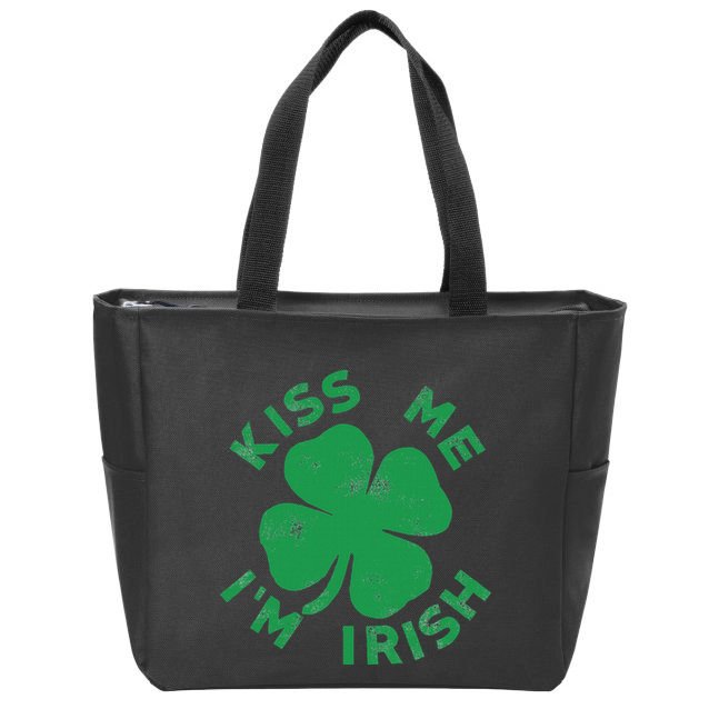 Kiss Me I'm Irish Funny Saint Patrick Day Zip Tote Bag